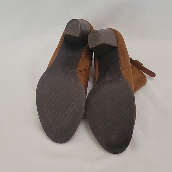 JustFab Brown Ankle Boots Size 8.5 Double Zipper - Picture 9 of 9